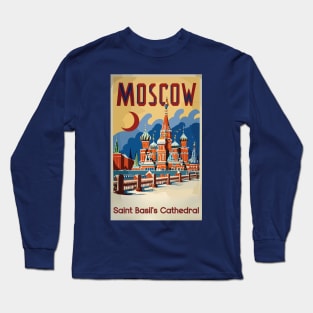 A Vintage Travel Art of Moscow - Russia Long Sleeve T-Shirt